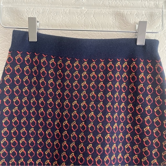 J CREW Geo Ring Midi Merino Wool Blend Skirt Size XXS - Picture 8 of 13
